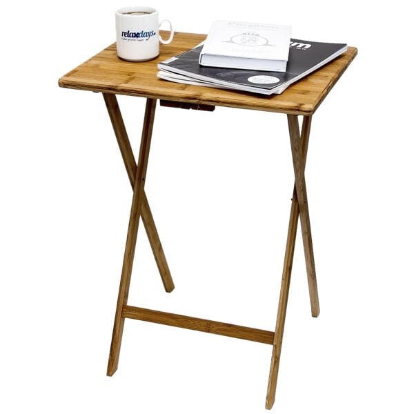relaxdays Beistelltisch Bambus klappbar braun