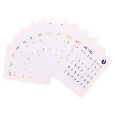 2026 Creative Insipired Adhesive Calendar 12 Month Yearly Planner Wall Desk Display Calendar Stickers Planner Accessories Office