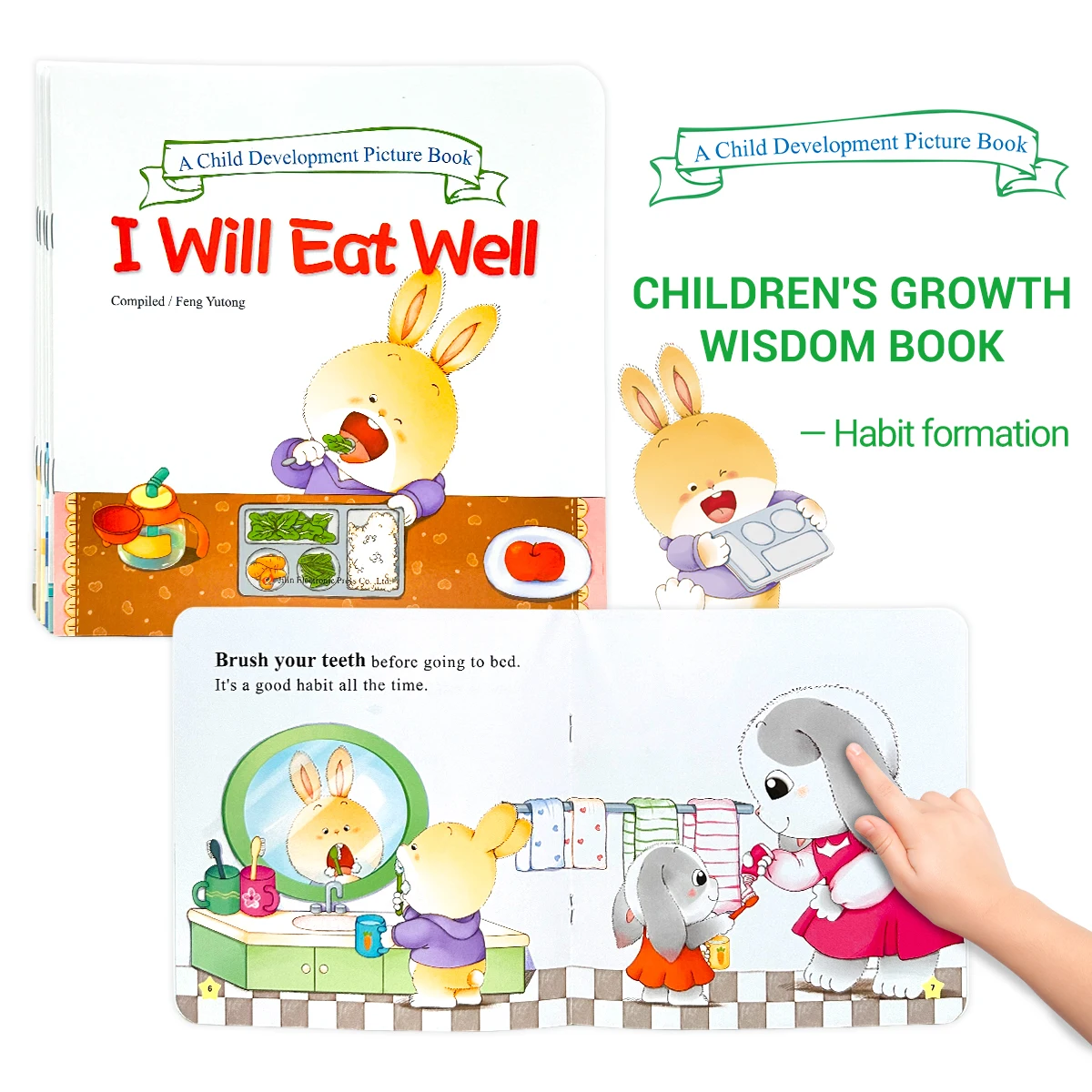 Ein Satz von sechs englischen Märchen büchern Baby Guten acht geschichten Farbbilder gute Gewohnheiten Bildungs bücher Begleiter Lesen Spielzeug Geschenk