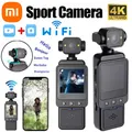 Palmare Xiaomi 4K 180 ° Mini telecamera portatile anti-vibrazione rotante Display HD Telecamera di movimento per visione notturna indossabile wireless WiFi