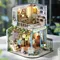 Puzzle 3D fai-da-te Mobili per case delle bambole in legno Kit di luci Casa delle bambole Casa Accessori in miniatura Giocattoli in legno per bambini Regalo di compleanno di Natale