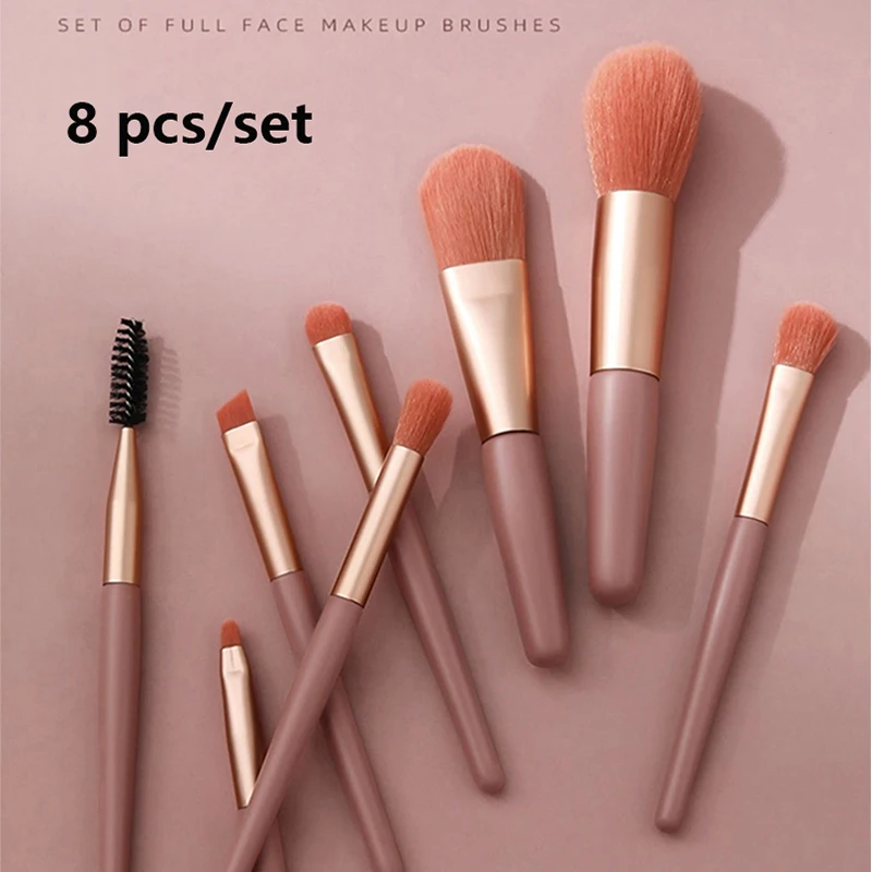 8 teile/paket Weiches Haar Make-Up Pinsel Kit Lidschatten Kosmetik Make-Up Pinsel Werkzeuge Gesicht Kontur Make-Up Pinsel Foundation Erröten Image
