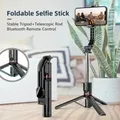 Selfie Stick wireless per smartphone, treppiede pieghevole con telecomando Bluetooth, supporto portatile, registrazione di riprese Vlog, 44"