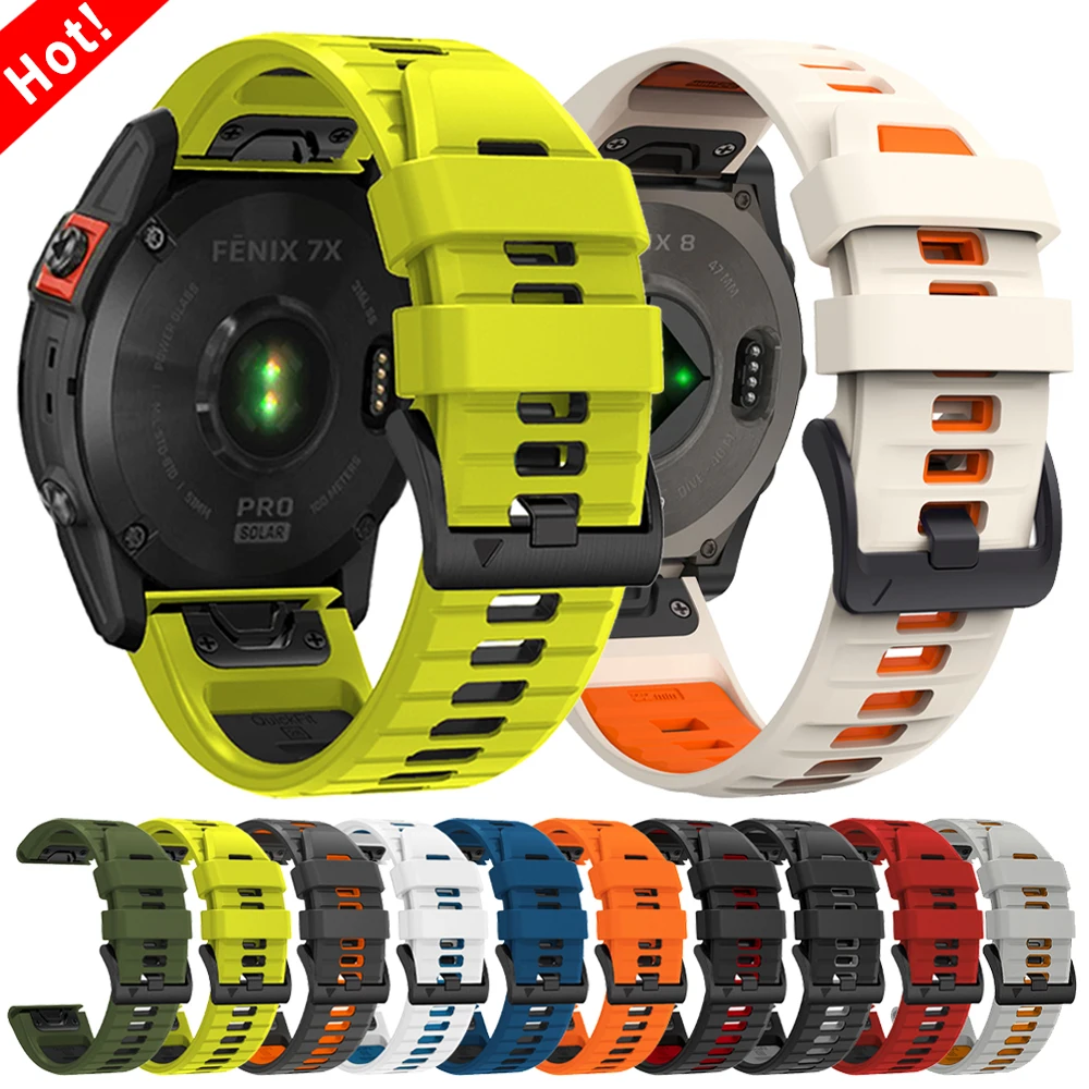 22 mm 26 mm Silikon-Sportarmband für Garmin Epix Gen 2/Tactix8/Instinct 3 2X Armband Fenix 8 E 7 7X 6 6X 5 5X QuickFit-Armband Image