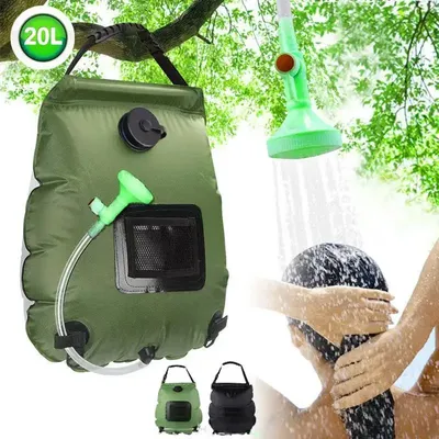 Camping Folding Camping Shower Bag Solar Shower Bag 20L Outdoor Solar Hot Water Shower Bag Bathtub Water Bag