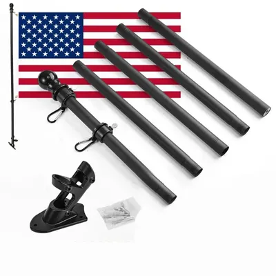 Adjustable Flag Pole Holder Portable Wall Bracket Base Flagpole Telescopic Flag Pole Wall Mounting Flagpole Base Banner Rack