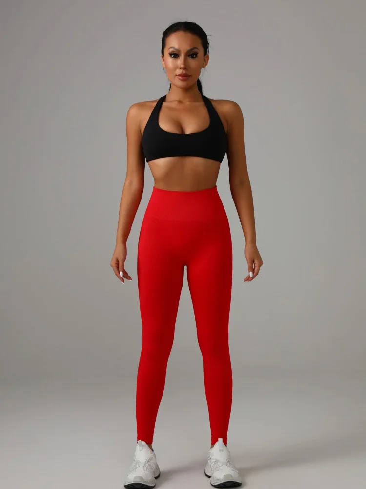 Hoch taillierte Yoga-Hose für Damen, Bauchkontroll-Leggings für Fitness, Workout, Laufen Image