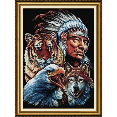 Joy Sunday Pre-printed Cross Stitch Kit Easy Pattern Aida Stamped Fabric Embroidery Set-Indian Soul
