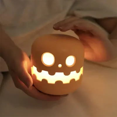 Pumpkin creative funny Halloween gift night light, stepless dimming, eye protection, table lamp, timed night light