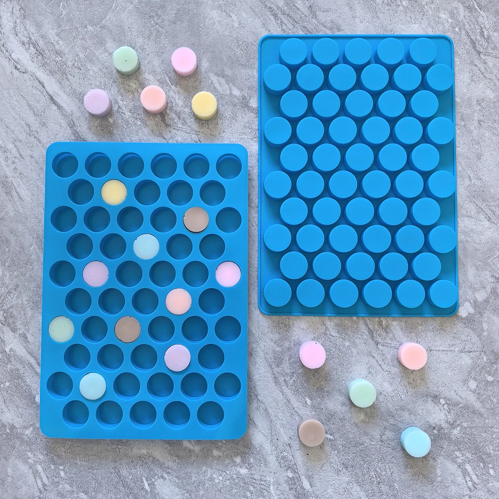 1 Stück kleine zylindrische Back-Silikonform mit 55 Mulden, geeignet für DIY-Schokolade, Süßigkeiten, Pudding, Kekse Image