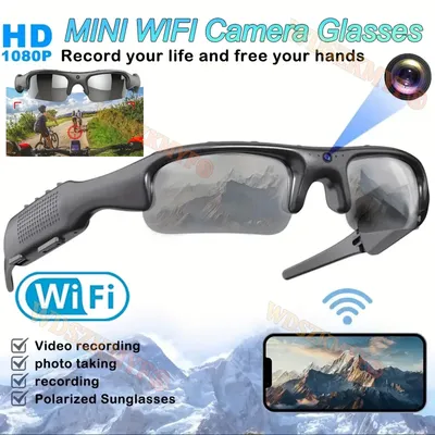 MINI-Kamera, WIFI-APP, intelligente Brille, HD 1080P, Sportbrille mit DV-Kamera und Audioaufnahmebrille, Outdoor-Reiten, Skifahren