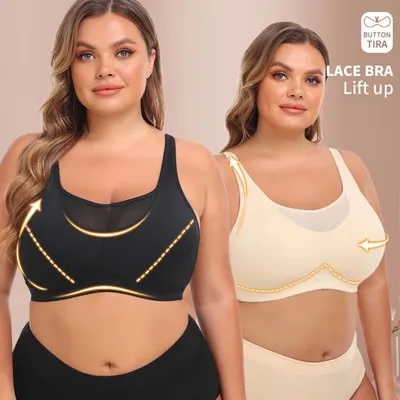 Push Up Bras For Women Breathable Wireless Female Lace Bra Fitness Yoga Top Bras Plus Size Ladies Beautiful Back Bralette S-6XL