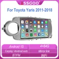 ESSGOO 9 Pollici Display Touch IPS Autoradio Android 15 Navigazione Carplay Wireless Android Auto GPS Telecamera WIFI Controlli Volante RDS Bluetooth FM USB Per Toyota Yaris 2011-2018 64G DAB