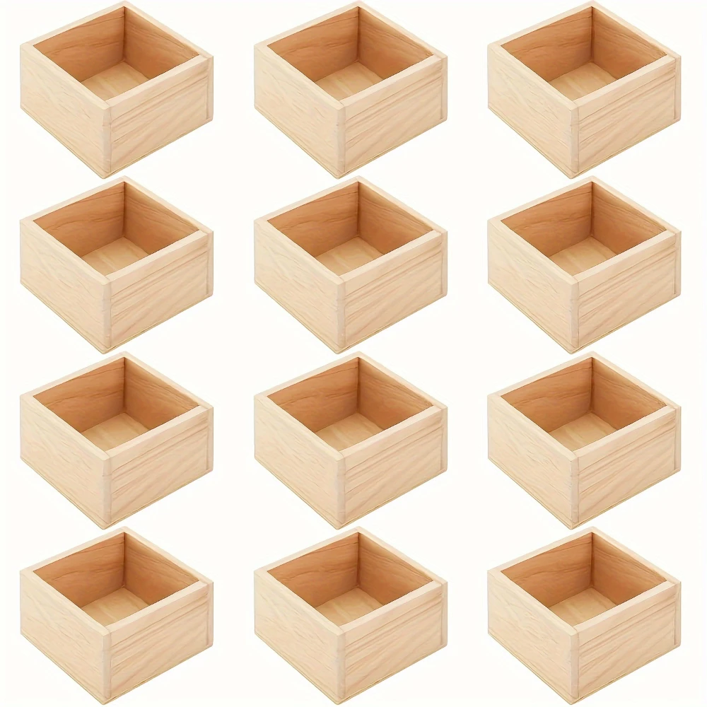 Scatole di legno da 9/12 pezzi, esposizione multiuso per artigianato e opere d'arte, decorazioni per la casa, decorazioni per cassetti da tavolo, non impermeabili