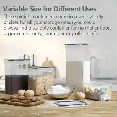 Airtight Food Storage Containers with Lids 7 Pack, kitchen Storage Containers, Kitchen and Pantry Organization Set