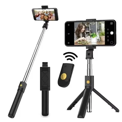 3 In 1 Foldable Portable Selfie Stick Tripods With Shutter Remote Control For iPhone Samsung Xiaomi Phones Live Video Streaming