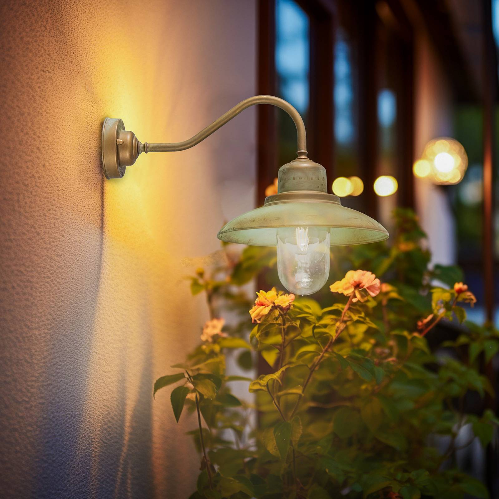 Moretti Luce Outdoor Wall Light Patio, Bronze / antique brass, Brass, Maritime, Outdoor Wall Light