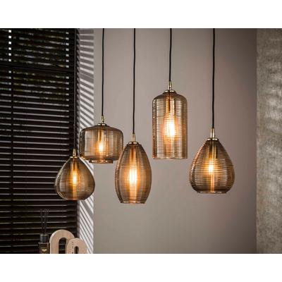 designline »Stripe« Pendelleuchte 5 flammig / smoke braun Image