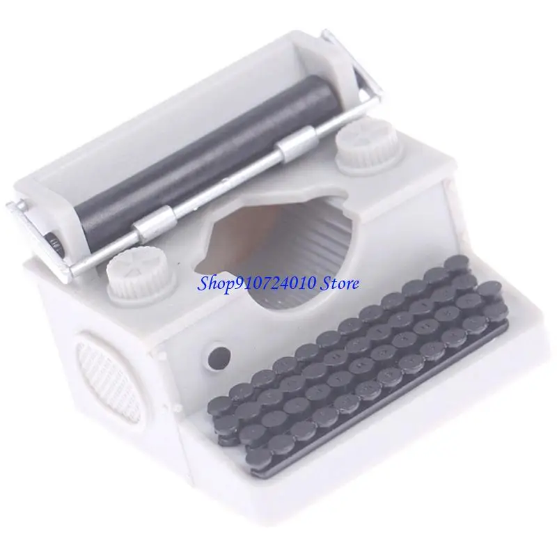 77HD Antique Miniature Typewriter Dollhouses Accessory With Movable Keys For Collector And Retro Decors Enthusiasts