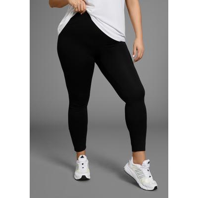 Leggings LAURA SCOTT CURVE, Damen, Gr. 52, N-Gr, schwarz, Milano Rib, Obermaterial: 65% Viskose (LENZING), 30% Polyamid, 5% Elasthan, unifarben, Basic, sehr figurbetont normal, Hosen, mit dekorativen Details im Jeggings-Look - GROSSE GRÖSSEN Image