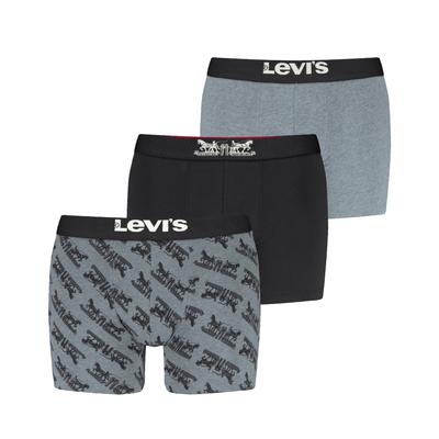Boxershorts LEVI'S "LEVIS MEN GIFT HORSE PULL BOXER BRIEF 3P", Herren, Gr. XL, schwarz, Obermaterial: 95% Baumwolle, 5% Elasthan, Unterhosen Image