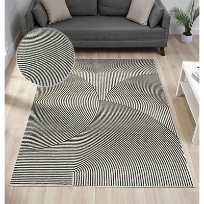 Teppich OTTO HOME "Bentori" Gr. 4, grün, B:160cm H:11mm L:230cm, Kunstfaser, Teppiche, Modernes Design mit Boho-Charme, Scandi, Zen, Hoch-Tief-Struktur Image