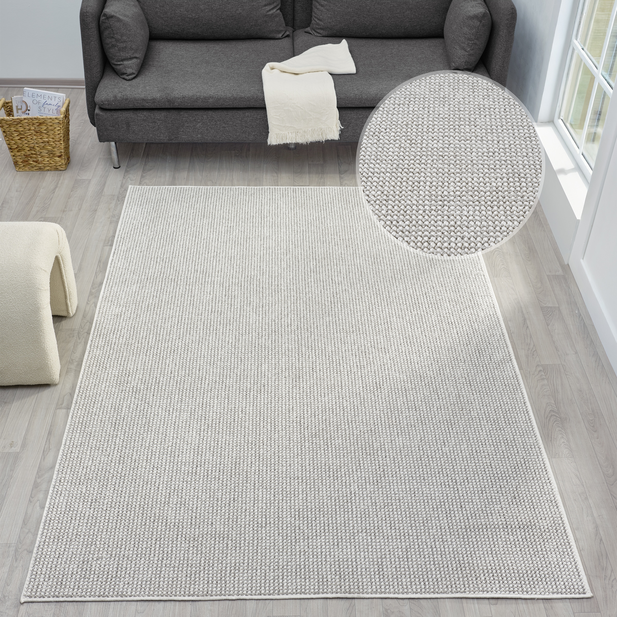 Teppich OTTO HOME "Lilri" Gr. 2, grau, B:80cm H:10mm L:150cm, Kunstfaser, Teppiche, Wolloptik, Wohnzimmer, Schlafzimmer, Esszimmer Image