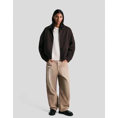 Bershka Super Baggy Corduroy Trousers Men 32 Sand