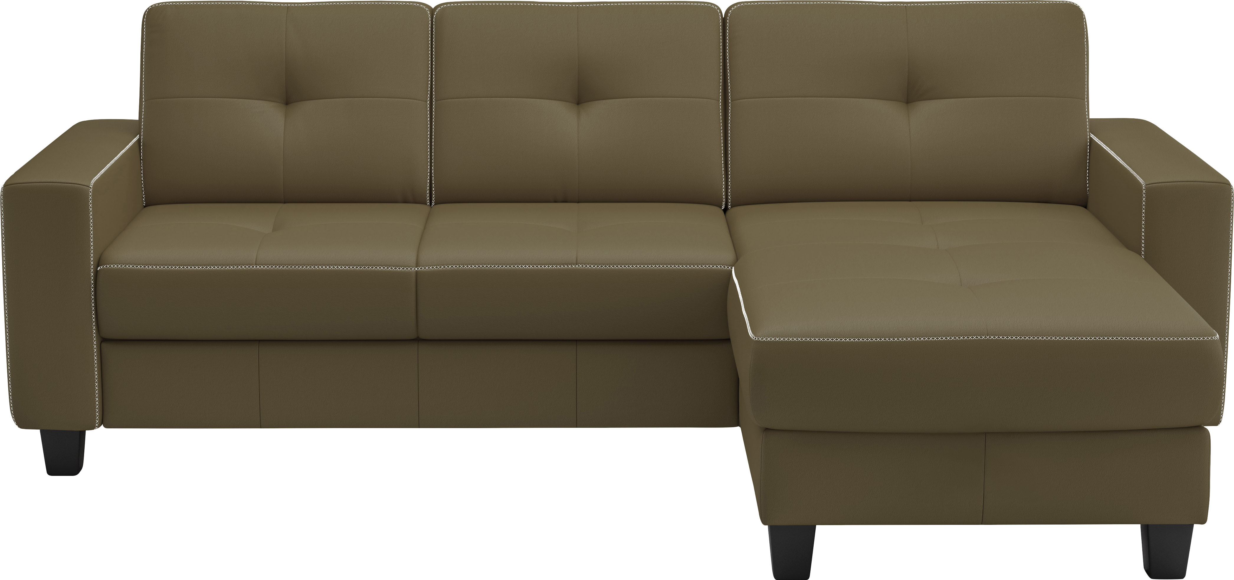 Ecksofa PLACES OF STYLE "Varese", grün (olive), B:239cm H:91cm T:164cm, Sofas, wahlweise mit Bettfunktion und Bettkasten Image