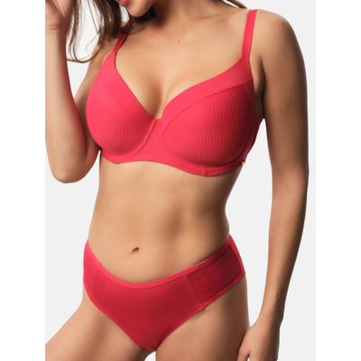 Bügel-BH DORINA "Carmen", Damen, Gr. 90, Cup C, rot, Obermaterial: 63% Polyamid, 27% Polyester, 10% Elasthan, unifarben, gestreift, feminin, bequem, BHs, Curves mit geformten Körbchen Image