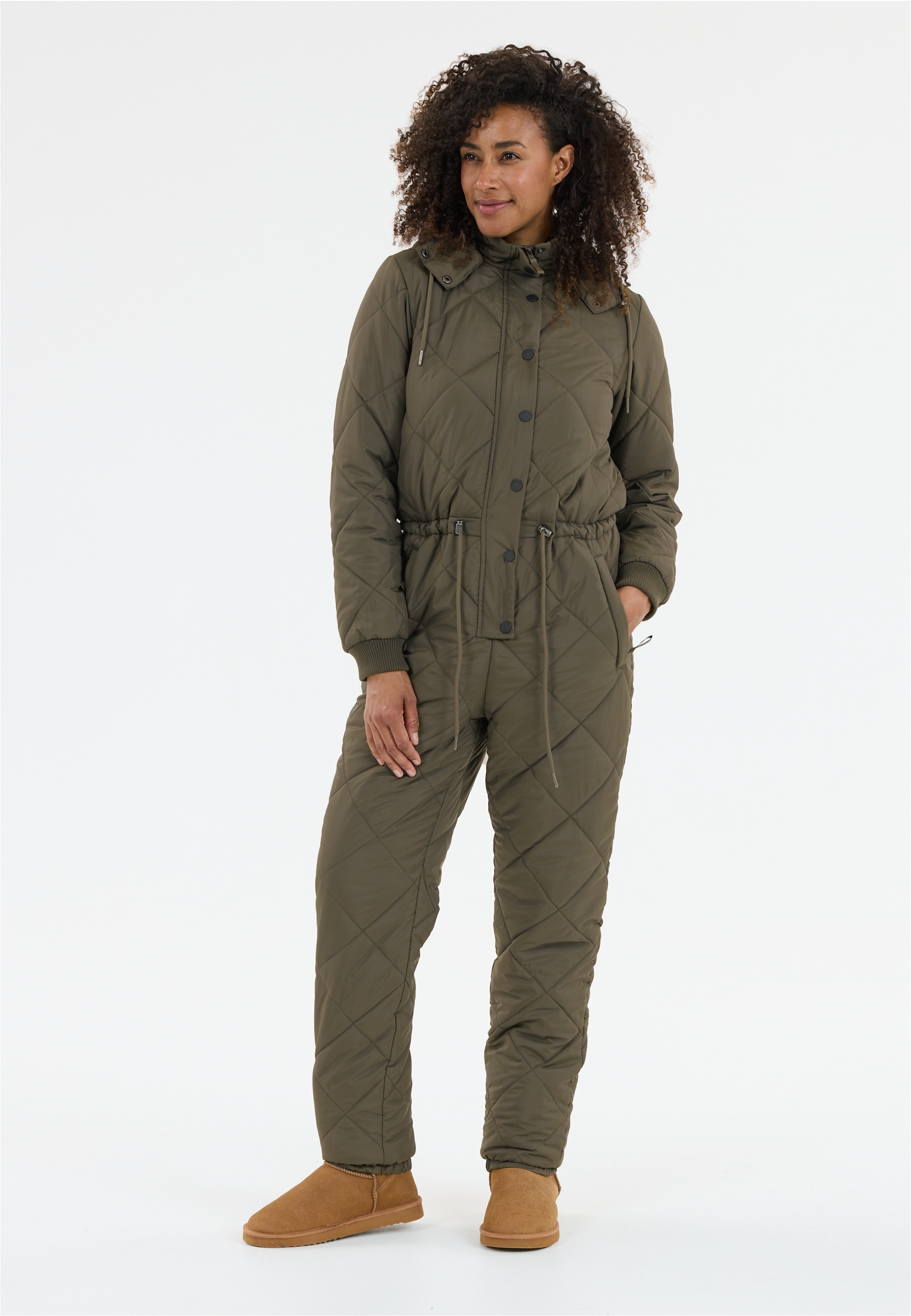 Overall WHISTLER "Minas", Damen, Gr. 42, grün (dunkelgrün), 100% Polyester, sportlich, lang, ohne Ausschnitt, Overalls, mit wasserabweisenden Eigenschaften Image