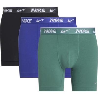 Boxershorts NIKE UNDERWEAR "BOXER BRIEF 3PK", Herren, Gr. XL, evrgrn a, dp nigh, anthrcit shttrd wb, Jersey, Obermaterial: 95% Baumwolle, 3% sonstige Fasern, 2% Elasthan, unifarben, kontrastfarbene Details, körpernah, Unterhosen, mit NIKE... Image