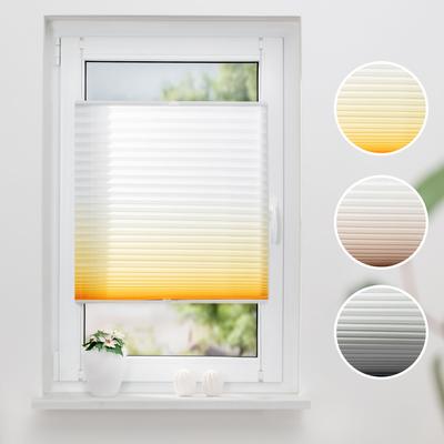 Plissee K-HOME "Farbverlauf Sunrise", gelb (gelb, weiß), B:115cm H:130cm, Obermaterial: 100% Polyester, Plissees Image