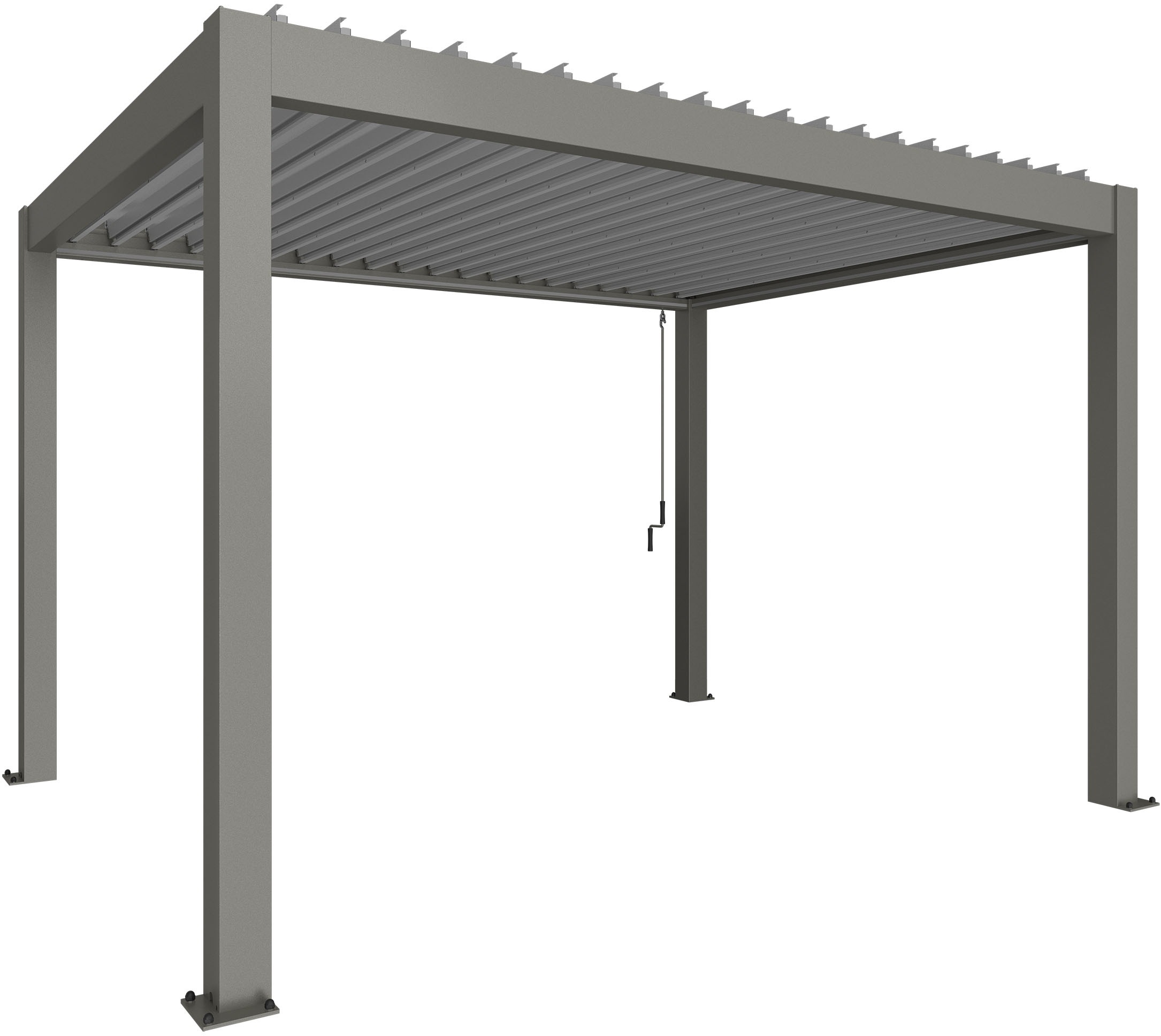 Pergola BIOHORT "4x3 m, verschiedene Farben", quarzgrau, metallic, B/H/T: 404,5cm x 312cm, Pergolen, 404,5x312x264 cm, ausgezeichnet mit dem Red Dot Design Award Image