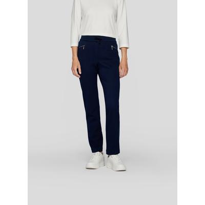 Jerseyhose RABE "Hose", Damen, Gr. 48, Normalgrößen, blau (dunkelblau), 48%Viskose 47%Polyester 5%Elastan, unifarben, feminin, schmal, Hosen Image