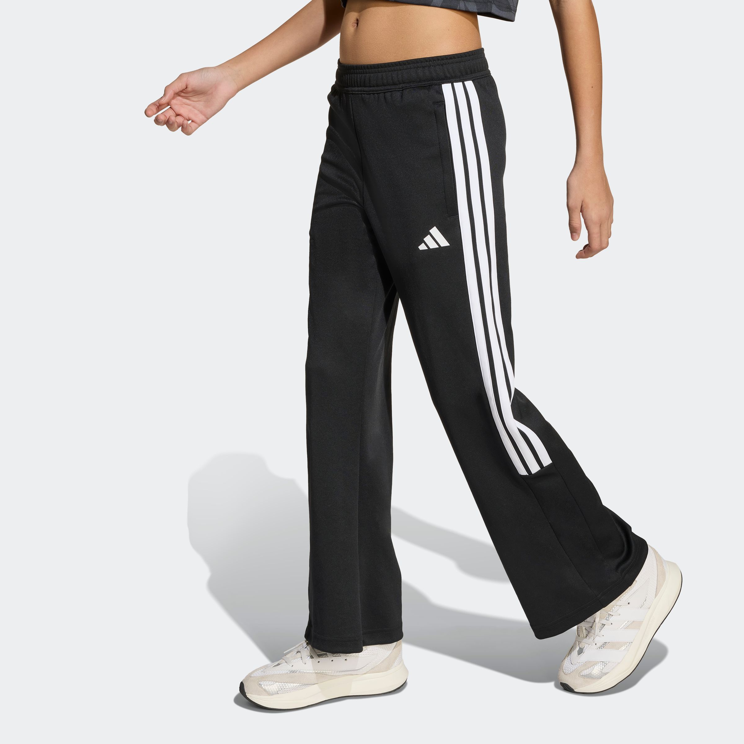 Sporthose ADIDAS SPORTSWEAR "JG HOT HW PT", Kinder, Gr. 164, N-Gr, schwarz-weiß (schwarz, weiß), Obermaterial: 70% Polyester, 30% Baumwolle, Hosen Image