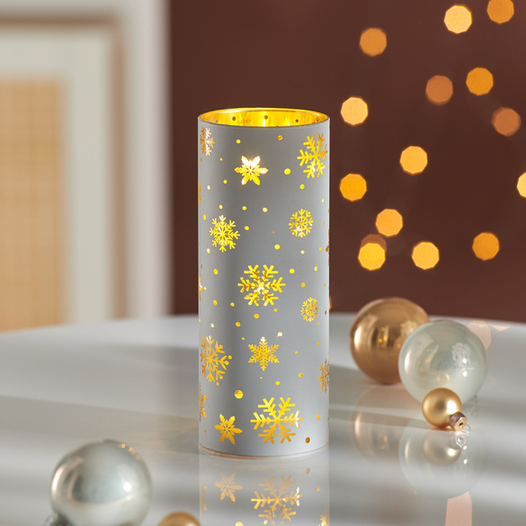 LED-Teelichtglas "Flocken" Image