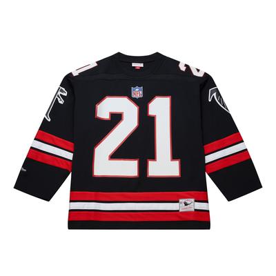 Herren Mitchell & Ness Deion Sanders Schwarzes Atlanta Falcons Maxxed Out Fashion Hockey-Trikot Image