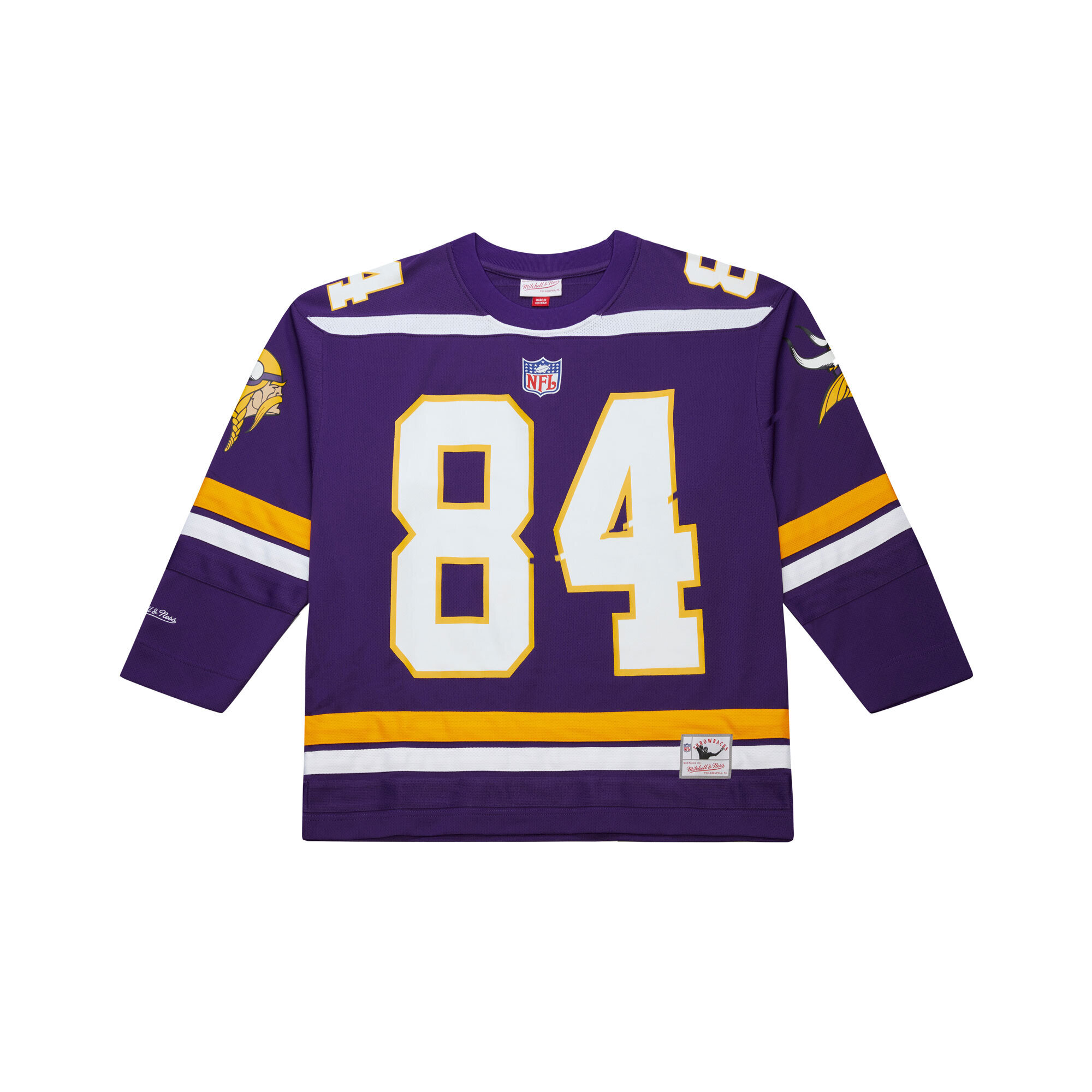 Herren Mitchell & Ness Randy Moss Lila Minnesota Vikings Maxxed Out Fashion Hockey-Trikot Image