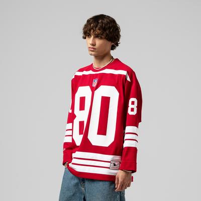 Herren Mitchell & Ness Jerry Rice Scarlet San Francisco 49ers Maxxed Out Fashion Hockey-Trikot Image