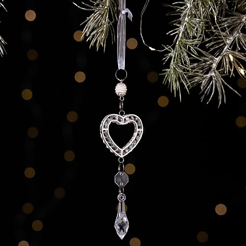 Weihnachtskristall-Hängeornamente, transparente österreichische Acryl-Schneeflocke, Eiszapfenamp;Tropfendekorationen, Kronleuchteranhänger für den Weihnachtsbaumamp;festliche Beleuchtung Image