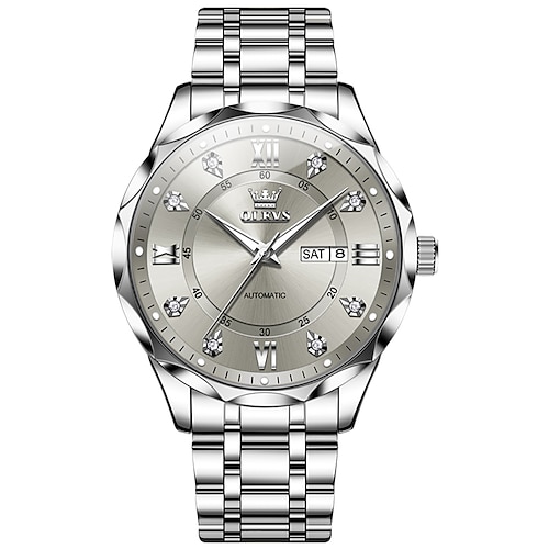 OLEVS 6727 Herren Uhr Original Luxus Automatische Mechanische Uhr Wasserdicht Kalender Woche Edelstahl Uhr Image