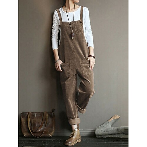 Damen Normal Overall Aktiv Einfarbig Ärmellos Tasche Urlaub Täglich Normale Passform Schwarz Marineblau Königsblau Frühling Image