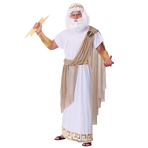 Karneval 2026 Fantasie Gott Zeus Karneval Ausgefallene Kostüme Halloween-Gruppen-Paarkostüme Chiton Altes Griechenland ROMAN Erwachsene Paar Herren Damen Halloween Karneval Leistung Einfaches Image