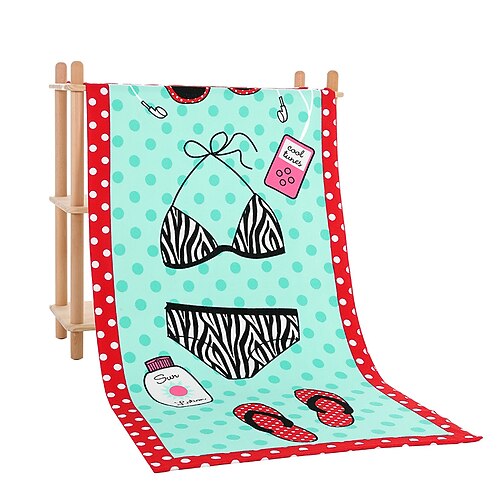 Mikrofaser-Strandtuch, saugfähiges Sporthandtuch, schnelltrocknendes Badetuch zum Schwimmen, Erwachsenengröße mit reaktivem Druck Image