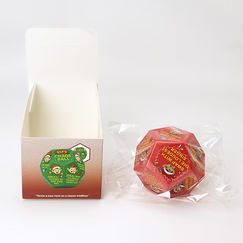 Weihnachtsgeschenk-Tauschwürfel, 12 Seiten, mit Elfenmuster, urkomischer Tauschwürfel für Partyspiele, perfekt für Feiertagstreffen und Familienspaß, Partyspiele, Weihnachtsspiele