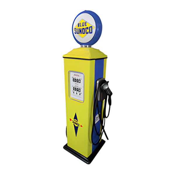 Roadside Relics Blue Sunoco Retro Gas Pump Replica Electric Vehicle (EV) Charger