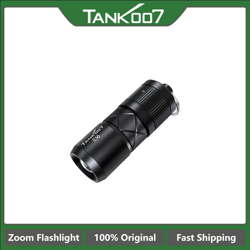 TANK007 E16 Ultrakleine zoombare Taschenlampe, wiederaufladbar, magnetisch, verstellbare Fokussierung, Taschenlampe für Notbeleuchtung Image
