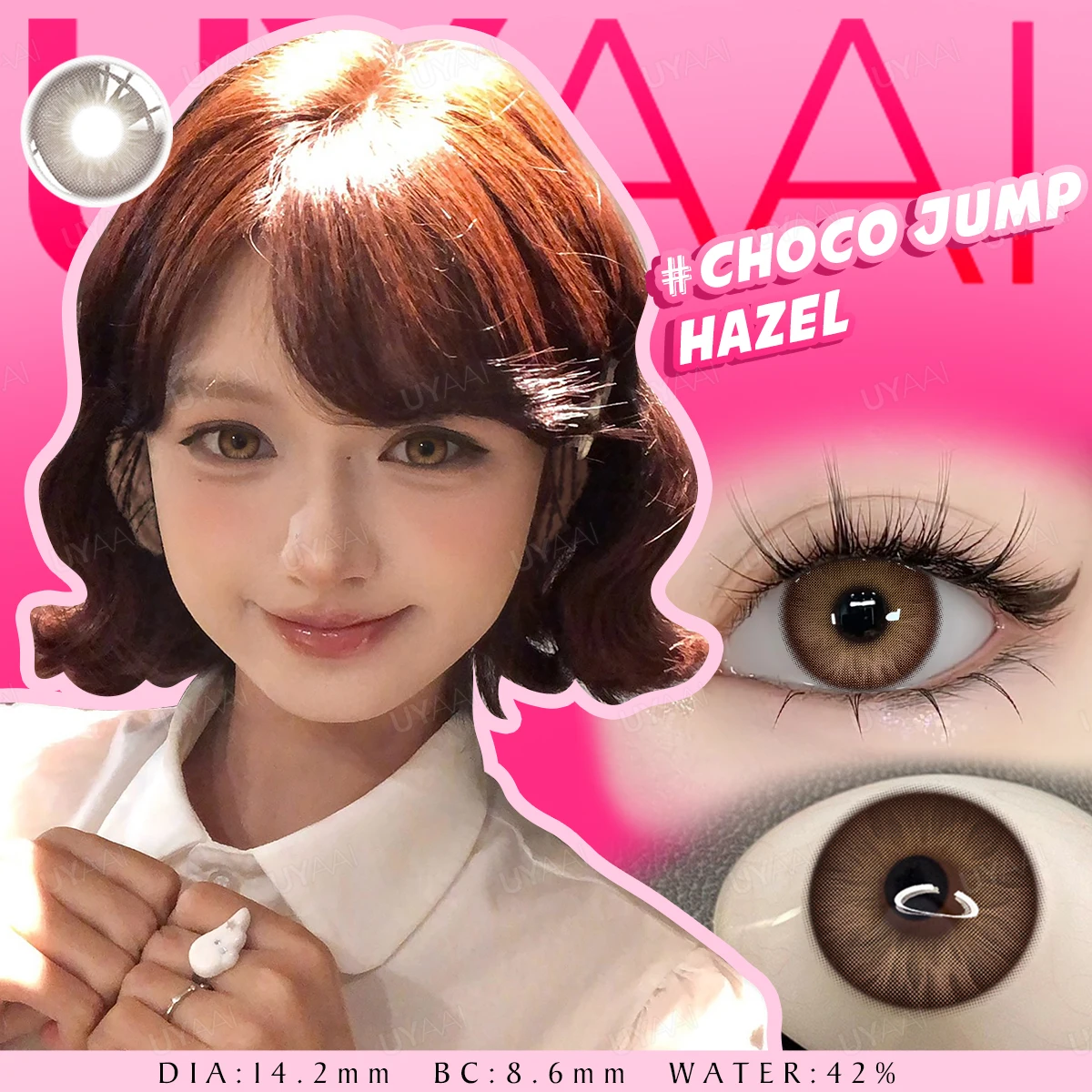 UYAAI Farbige Kontakte NEUE Choco-Serie Natürliche braune Linsen Schwarze Kontakte Schönheit Frauen Kosmetik Farbige Pupillen Make-up-Linsen