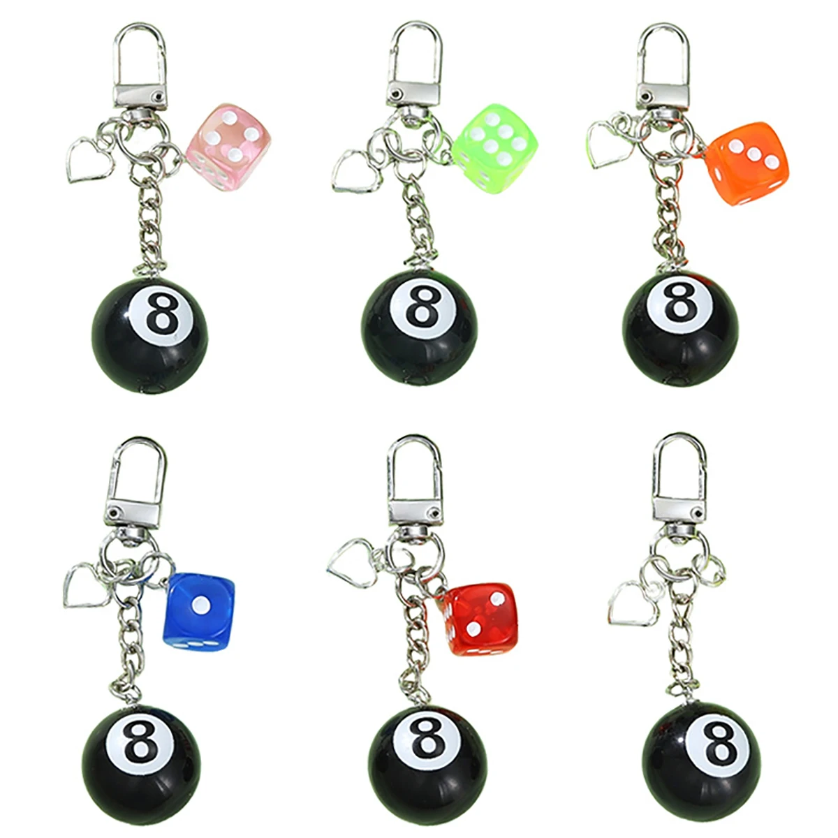 Schlüsselanhänger für Billard-Enthusiasten, Harz, 8-Billard, Charm-Taschenanhänger, Geschenk, Souvenir, Schlüsselanhänger Image